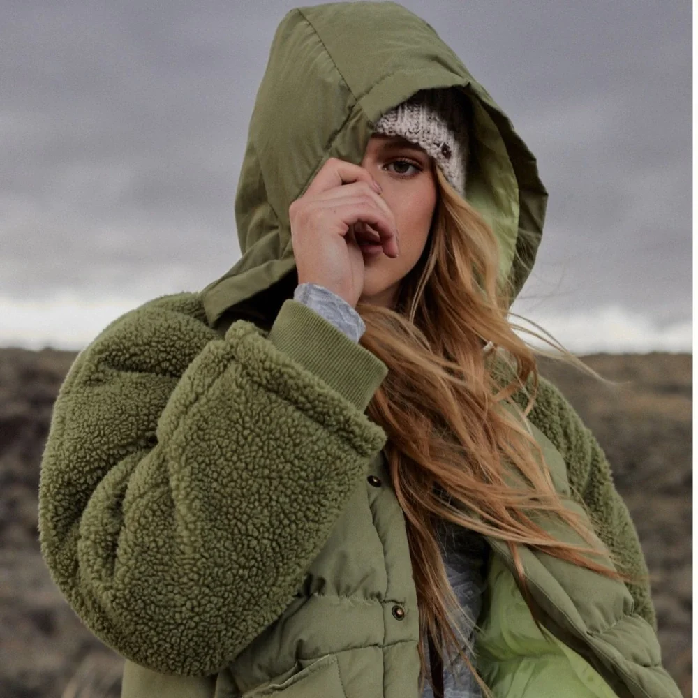 ONLY ONE LEFT!  NWT Anthropologie Oversized Puffer Coat. Moss color - Picture 3 of 11